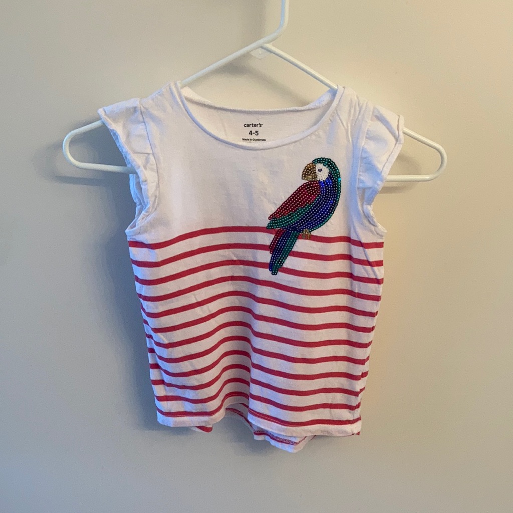 Carter’s Girls Shirt Sleeves Blingy Parakeet Top